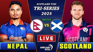 NEPAL vs SCOTLAND CRICKET MATCH LIVE SCORE | T20I TRI-SERIES 2025 | Live score & Commentary