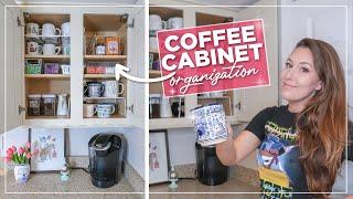 Coffee Cabinet Organization | Coffee Mug Declutter | Tea & Coffee Station Tour