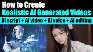 How to Create Realistic AI Generated Videos (AI Script + AI  Video + AI Voice + AI Editing)