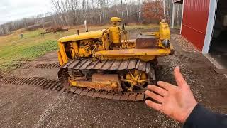 Caterpillar D2 #5U7968 First Start After Pinion Repairs & Racing the Snow to Get It Inside!