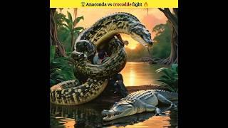 What Happens  When an Anaconda  Fights a Crocodile ? #shorts #anaconda #crocodile