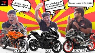 RS457 vs R3 VS RC390 | Comparison review | Tamil | RevNitro