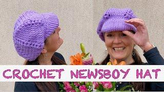 MODERN NEWSBOY HAT. EASY AND TRENDY HAT, Crochet HAT for beginners, ADULT SIZE free written pattern