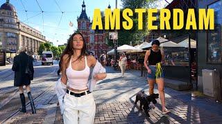 Exploring Amsterdam City on a Sunny Summer Day 4K Walking Tour