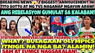 2 BIGGEST ANNOUCEMENT NI TITO SEN AT NG TV5 PAREHONG NAGANAP TODAY BULAGA LYMPIC STOP NA NGA BA