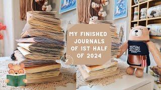 All my finished journals of first half of 2024) I finished 11 journals!