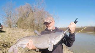 Fishing for catfish on the Arkansas river