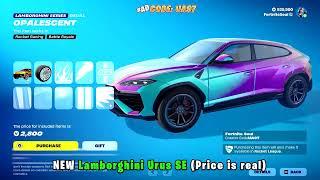 Item Shop NEW Lamborghini Urus & Shanta Shaq Fortnite!