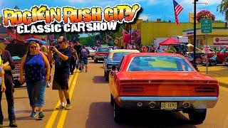 ENORMOUS CAR SHOW!!! Street Rods, Rat Rods, Muscle Cars, Vintage Vehicles, Rockin Rush City Car Show