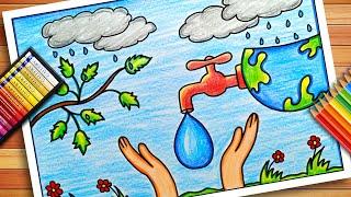 World Water Day Drawing | World Water Day Poster | Save Water Save Life Poster | Save Water Drawing