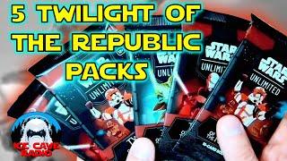 Opening FIVE Twilight of the Republic Booster Packs!