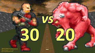 30 Sergeants vs 20 Demons - Monster Infighting - Doom Retro Battles