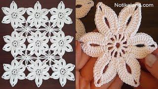 Crochet flower tutorial How to join motifs