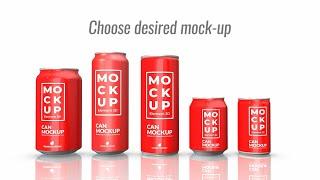 3D Beer and Soda Can Mockup - After Effects Template