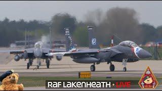 LIVE SPECTACULAR US AIR FORCE 48TH FIGHTER WING F-15 & F-35 ACTION • RAF LAKENHEATH 05.02.24