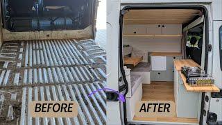 Low Budget Camper VAN CONVERSION FULL TIMELAPSE START TO FINISH DIY Woodworking Budgi