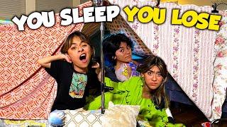 Last To Leave Blanket Fort Wins! | GEM Sisters