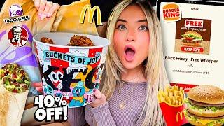 Eating FAST FOOD REWARD/BLACK FRIDAY DEALS For 24 HOURS!!