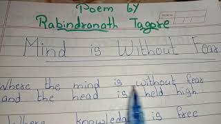 Poem by Rabindranath Tagore -- Mind is without Fear || treyankush learning