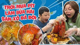 Trời mưa Pít làm bữa Hải sản xô đã đời | Pít Ham Ăn