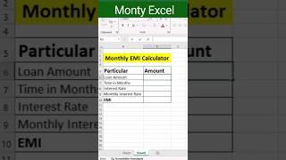 How to Calculate EMI in Excel #shorts#excel