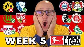 2024/25 BUNDESLIGA PREDICTIONS - WEEK #5