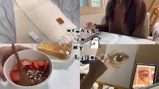 직장인 Vlog : 주말에 뭐하지? * 그림 * 공부 * 오나오 만들기 * 구매(로에베 머플러, 마수나가 안경)