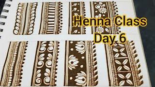 Henna Class Day 6 || Mehndi design for beginners || border designs || Mehandi by mummus