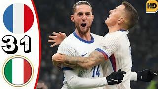 France vs Italy 3-1 Highlights & All Goals  2024 HD - Adrien Rabiot'2 goal