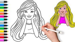 How to Draw Barbie  ‍️ Painting and Coloring for Kids & Toddlers