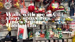 Walk with me in Gift Shop, souvenirs, Times Square, Manhattan, New York,4k.