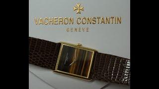 1973 Vacheron & Constantin 18k Gold ultrathin men's vintage watch with Tigers Eye stone dial.