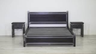 The Carpenters Bed | Steel Bed Frame with Wooden Panels | Steel Vintage