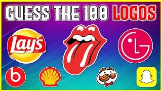 Guess the "100 FAMOUS LOGOS" QUIZ! | CHALLENGE/TRIVIA