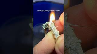 Using a laser welder to rebuild platinum prongs #welding #laser #jewelryrepair