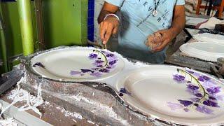 Amazing Process Of Making Melamine Crockery in India. Plate & Bowl Mass Production Factory.