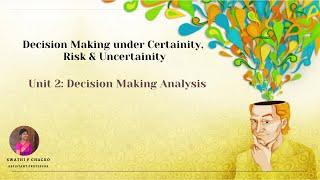 Decision making under Certainty, Risk & Uncertainty