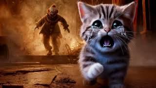 a kitten is scared by the clown | AICAT0 |#cat #ai