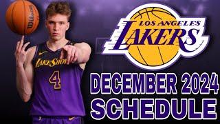 Los Angeles Lakers December games schedule for 2024-25 nba season