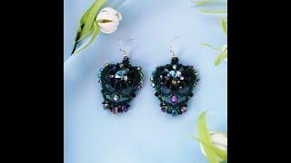 Victorian earrings. Crystal earrings viridian green. Вечерние серьги с кристаллами