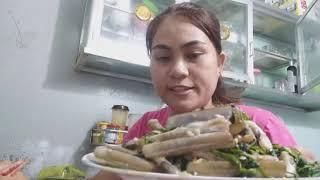 Rau muống xào ốc móng tay | Hà phương kute vlogs