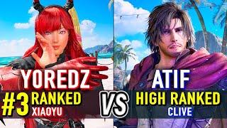 T8  Y0REDZ (#3 Ranked Xiaoyu) vs ATIF (High Ranked Clive)  Tekken 8 High Level Gameplay