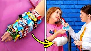 FUNNY WAYS TO SNEAK FOOD INTO MOVIE AND CLASS || Weird But Effective Food Sneaking Ideas