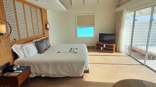 Centara Grand Island Resort & Spa Maldives hotel review. Sunrise Sunset Overwater villa room tour