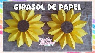 Como hacer un Girasol de papel - Facil y Rapido en menos de minutos