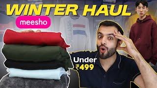 I Ordered All Winter Essentials Under ₹499  I Meesho Winter Haul I Pullovers , Quarterzip , Varsity