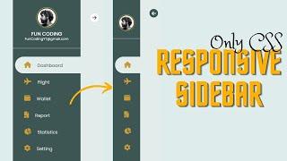 Responsive Sidebar Using Only HTML & CSS | Animated Sidebar Menu