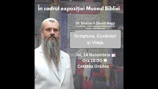 Mesajul d-lui Shaliach David Nagy la expoziția Muzeul Bibliei, la Oradea (2024).