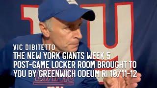 The New York Giants Week 5 Post-Game Locker Room brought to you by Greenwich Odeum RI 10/11-12