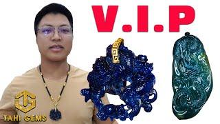 Bọc vàng mặt dây chuyền đá saphia họa tiết Mãnh Long | TahiGems - Tahi Phạm